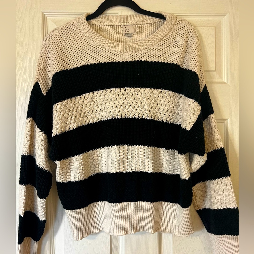 A New Day | striped textured sweater